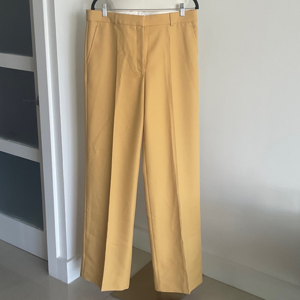 NWT$1150 STELLA McCARTNEY Mustard Yellow Wide-Leg Trousers sz 46